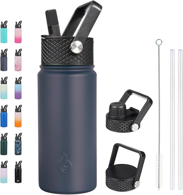 BJPKPK 40oz Stainless Steel Insulated Water Bottle with 3 Lids, Sakura - BPA Free Leakproof Thermos Bottle for Sports & Gym - Image 216