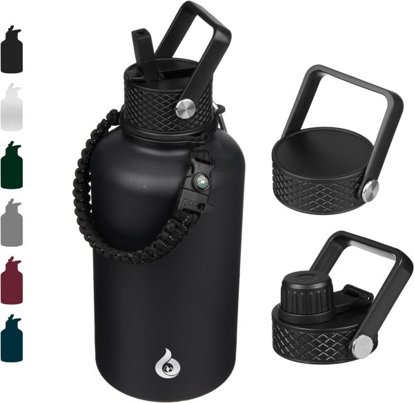 BJPKPK 40oz Stainless Steel Insulated Water Bottle with 3 Lids, Sakura - BPA Free Leakproof Thermos Bottle for Sports & Gym - Image 219