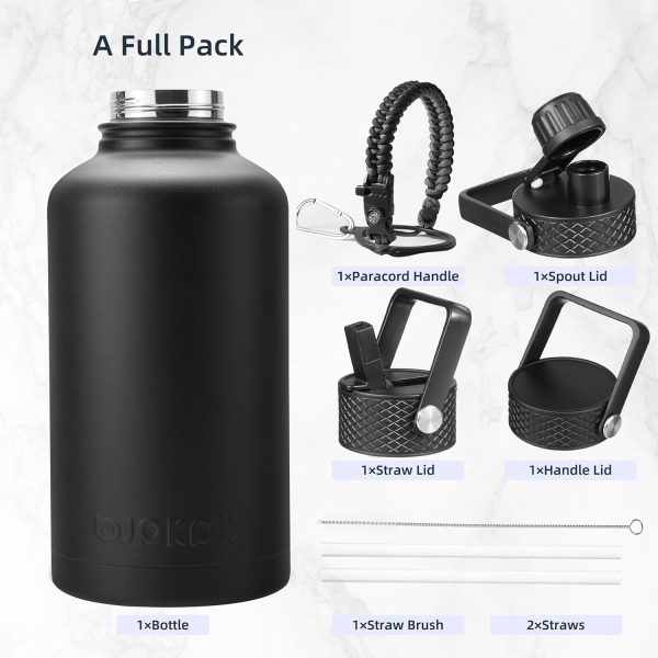 BJPKPK 40oz Stainless Steel Insulated Water Bottle with 3 Lids, Sakura - BPA Free Leakproof Thermos Bottle for Sports & Gym - Image 222