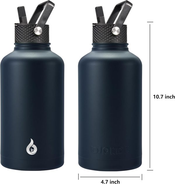 BJPKPK 40oz Stainless Steel Insulated Water Bottle with 3 Lids, Sakura - BPA Free Leakproof Thermos Bottle for Sports & Gym - Image 224