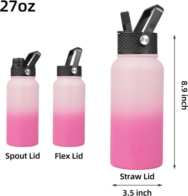 BJPKPK 40oz Stainless Steel Insulated Water Bottle with 3 Lids, Sakura - BPA Free Leakproof Thermos Bottle for Sports & Gym - Image 231