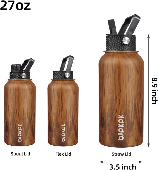 BJPKPK 40oz Stainless Steel Insulated Water Bottle with 3 Lids, Sakura - BPA Free Leakproof Thermos Bottle for Sports & Gym - Image 234
