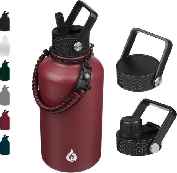 BJPKPK 40oz Stainless Steel Insulated Water Bottle with 3 Lids, Sakura - BPA Free Leakproof Thermos Bottle for Sports & Gym - Image 245