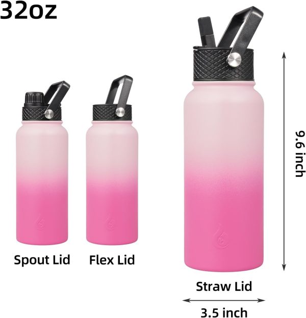 BJPKPK 40oz Stainless Steel Insulated Water Bottle with 3 Lids, Sakura - BPA Free Leakproof Thermos Bottle for Sports & Gym - Image 250