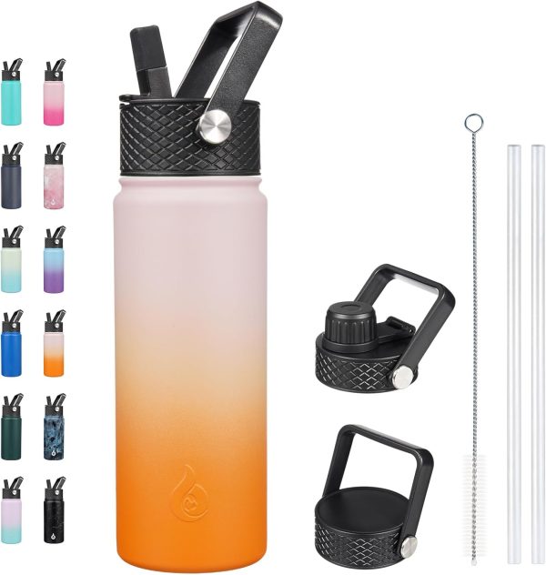 BJPKPK 40oz Stainless Steel Insulated Water Bottle with 3 Lids, Sakura - BPA Free Leakproof Thermos Bottle for Sports & Gym - Image 252