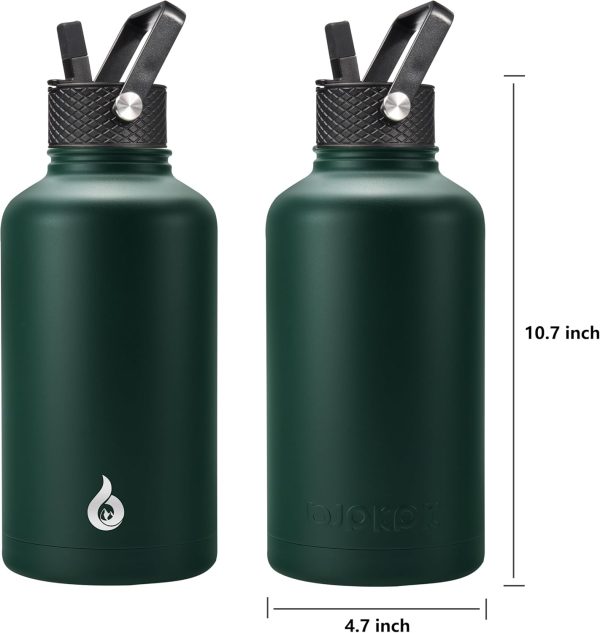 BJPKPK 40oz Stainless Steel Insulated Water Bottle with 3 Lids, Sakura - BPA Free Leakproof Thermos Bottle for Sports & Gym - Image 264