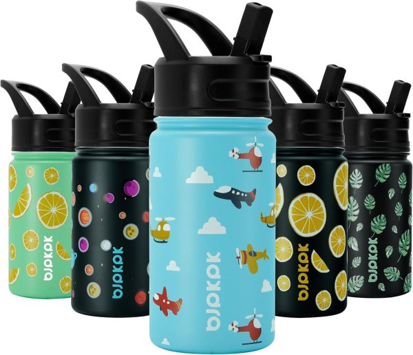 BJPKPK 40oz Stainless Steel Insulated Water Bottle with 3 Lids, Sakura - BPA Free Leakproof Thermos Bottle for Sports & Gym - Image 267