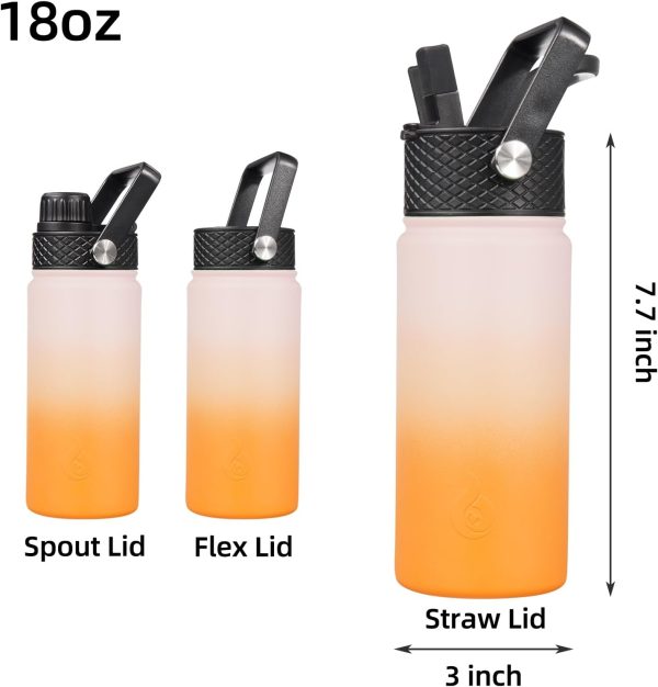 BJPKPK 40oz Stainless Steel Insulated Water Bottle with 3 Lids, Sakura - BPA Free Leakproof Thermos Bottle for Sports & Gym - Image 290