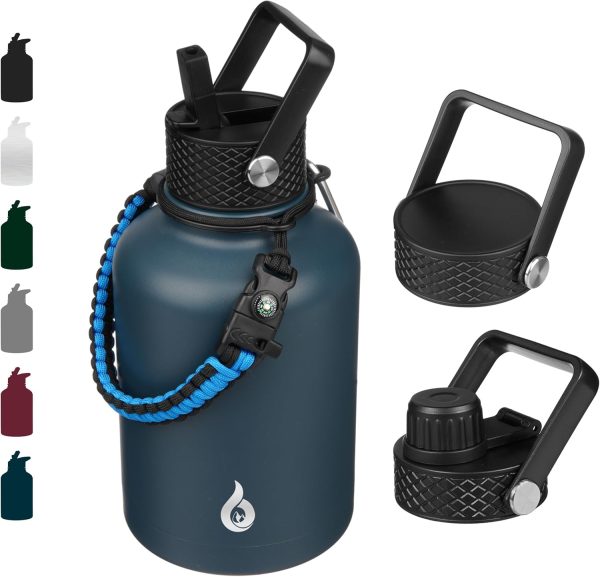 BJPKPK 40oz Stainless Steel Insulated Water Bottle with 3 Lids, Sakura - BPA Free Leakproof Thermos Bottle for Sports & Gym - Image 295