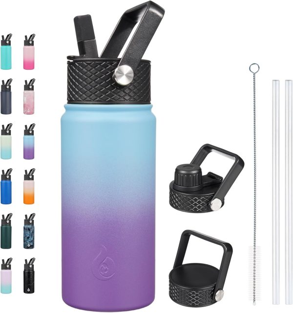 BJPKPK 40oz Stainless Steel Insulated Water Bottle with 3 Lids, Sakura - BPA Free Leakproof Thermos Bottle for Sports & Gym - Image 305