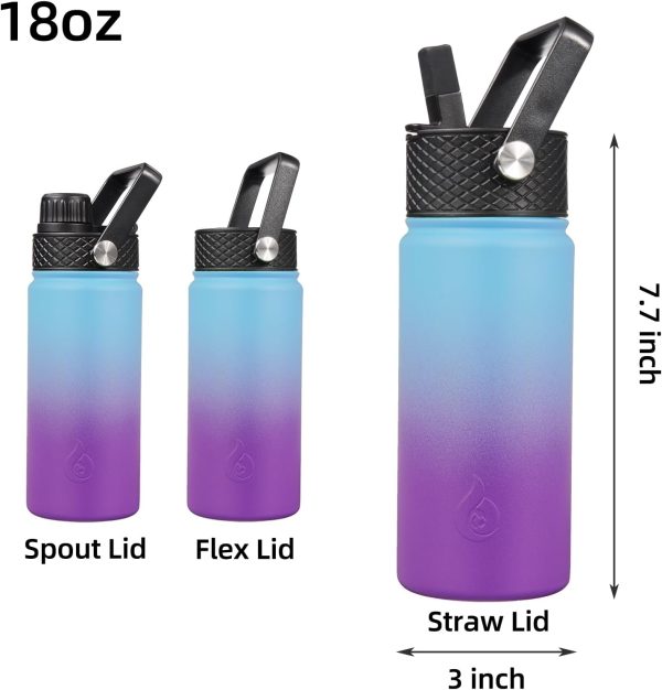 BJPKPK 40oz Stainless Steel Insulated Water Bottle with 3 Lids, Sakura - BPA Free Leakproof Thermos Bottle for Sports & Gym - Image 306