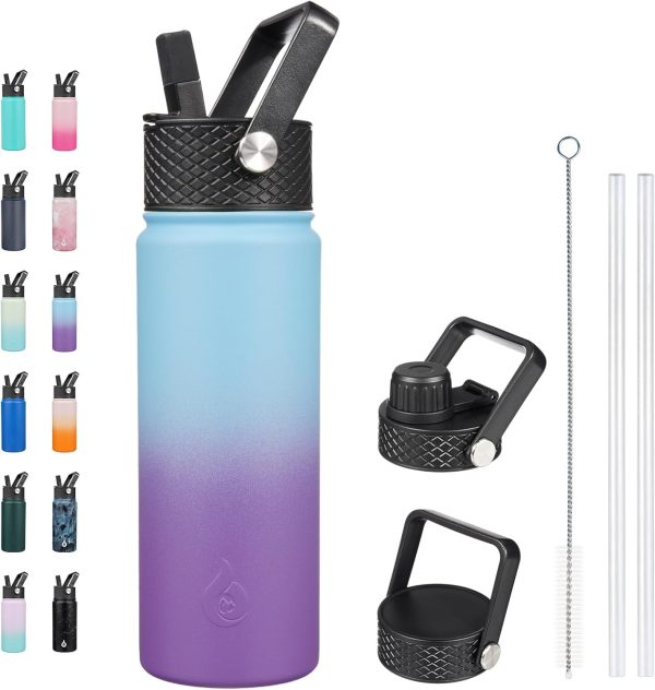 BJPKPK 40oz Stainless Steel Insulated Water Bottle with 3 Lids, Sakura - BPA Free Leakproof Thermos Bottle for Sports & Gym - Image 309