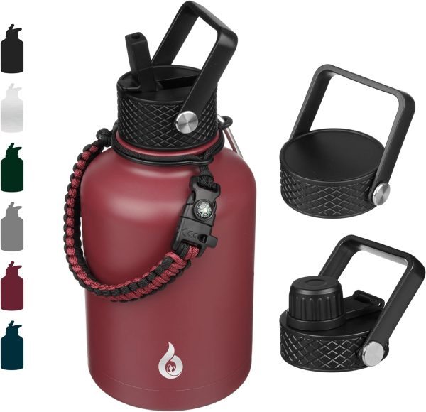 BJPKPK 40oz Stainless Steel Insulated Water Bottle with 3 Lids, Sakura - BPA Free Leakproof Thermos Bottle for Sports & Gym - Image 367