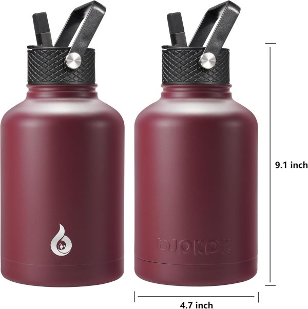 BJPKPK 40oz Stainless Steel Insulated Water Bottle with 3 Lids, Sakura - BPA Free Leakproof Thermos Bottle for Sports & Gym - Image 368