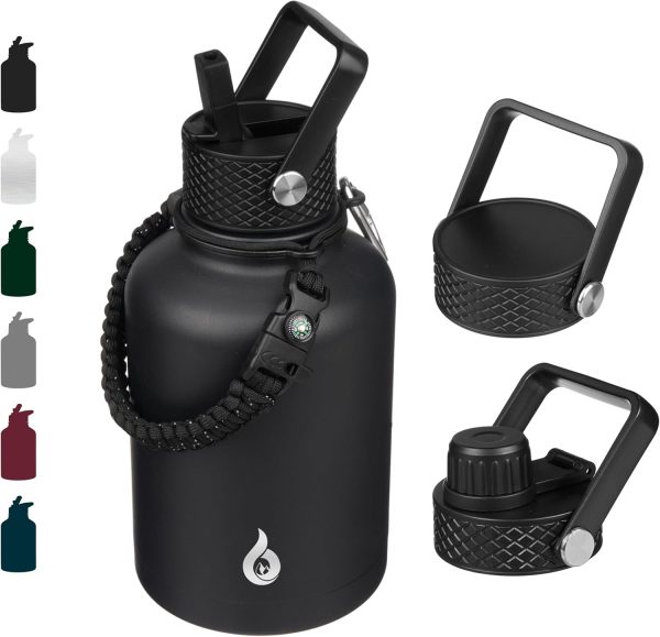 BJPKPK 40oz Stainless Steel Insulated Water Bottle with 3 Lids, Sakura - BPA Free Leakproof Thermos Bottle for Sports & Gym - Image 371